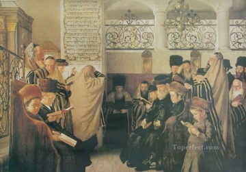 イシドール・カウフマン Painting - 贖罪の日 イシドール・カウフマン ハンガリー系ユダヤ人